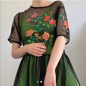 ZARA mesh floral dress